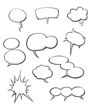 Cartoon dialog clouds
