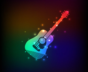 Guitar symbol,rainbow vector