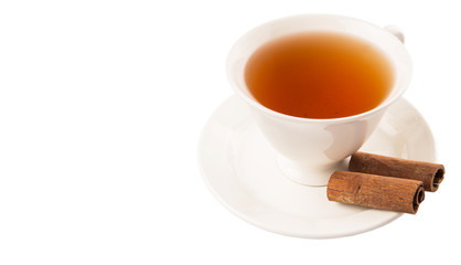 A cup of tea and cinnamon stick
