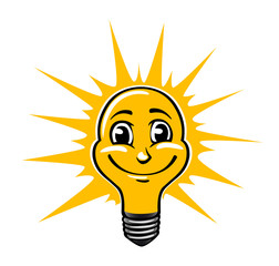Smiling light bulb