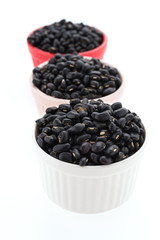 Black beans isolated on white background