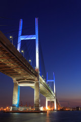 Yokohama Bay Bridge in the twilight
