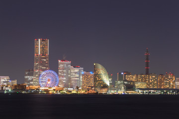 Fototapeta premium Skyscraper at Minatomirai, Yokohama at night