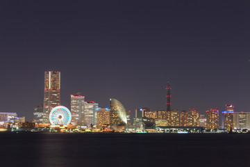 Fototapeta premium Skyscraper at Minatomirai, Yokohama at night