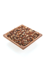 Rice brown isolated on white background