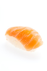 Salmon sushi isolated on white