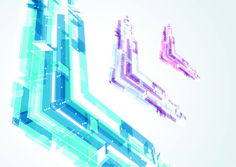 Abstract bright geometrical arrows