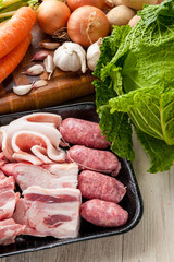 Ingredienti crudi per la casoeûla