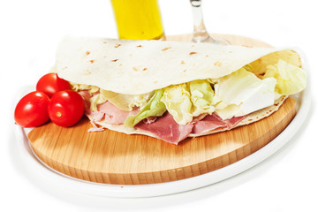 Traditional Italian piadina