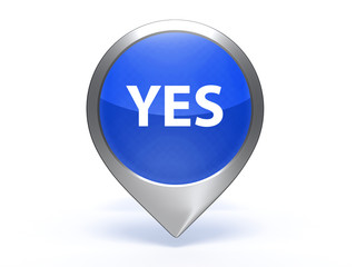 yes pointer icon on white background