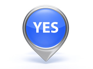 yes pointer icon on white background