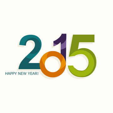 New year 2015 vector numbers colorful design