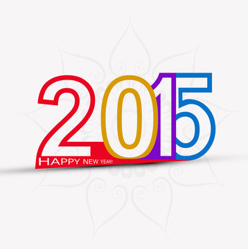 Happy New Year 2015 creative colorful celebration design vector