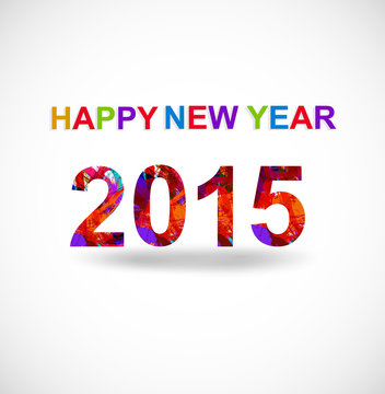 New year 2015 creative greeting card vector