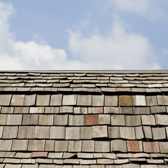 Shingle roof in Thai temple
