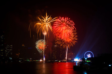 beautiful fireworks display for celebration night