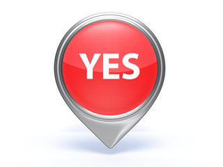 yes pointer icon on white background