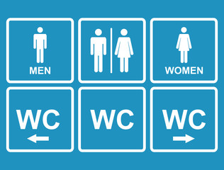 Male and female WC icon denoting toilet , restroom simbol