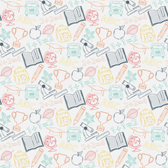 Neon Seamless pattern Back to school