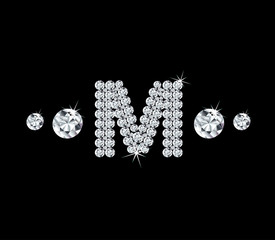 Diamond vector alphabetic letter 'M'