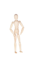 Wooden figure on a white background, it is isolated