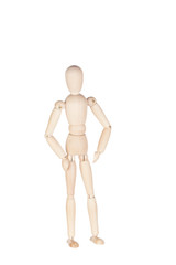 Wooden figure on a white background, it is isolated