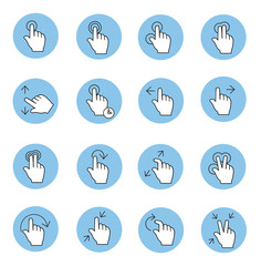 Touch gestures icons