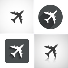 Plane icons. Set elements for design. Vector illustration.