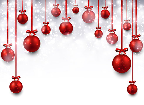 Arc background with red christmas balls.