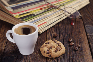 Coffee and old magazines