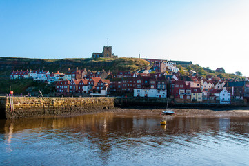 Fototapeta na wymiar Scenic view of Whitby city and abbey in North Yorkshire, UK
