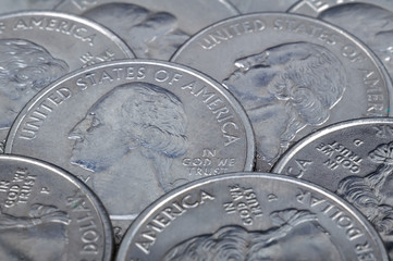 Naklejka premium quarter US cent coins