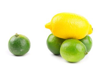 fresh whole lime and lemon