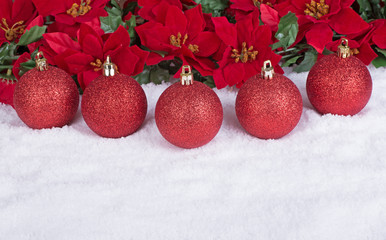 Christmas Balls in Snow