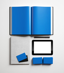 Set of identity with blue elements