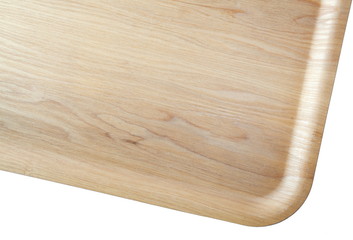 wooden tray isolated on white background