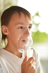 boy with inhalator