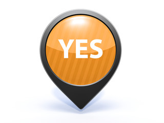 yes pointer icon on white background