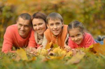Happy family relaxing