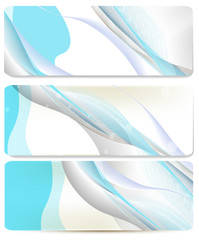 Abstract vector blue backgrounds set for business cards