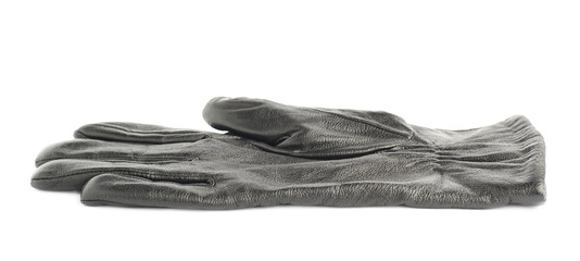 Crumpled leather glove isolated