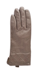 Brown leather glove isolated