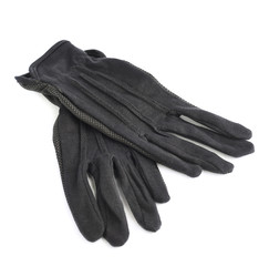 Black cloth working gloves isolated