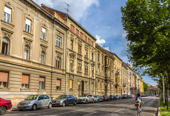 Fototapeta na wymiar Buildings in the city center of Zagreb, Croatia