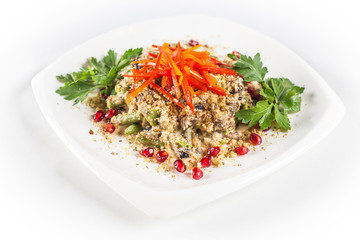 salad with liver and pomegranate