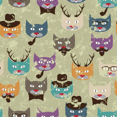 Pattern with cats