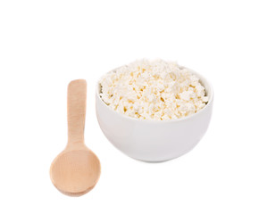 Cottage cheese in bowl.