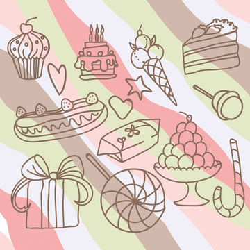 illustration set of sweets