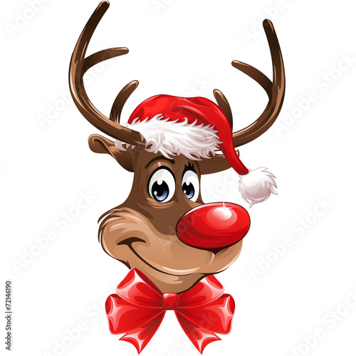 "Red Nose Reindeer with Loop" Stock image and royaltyfree