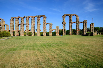 Los Milagros aqueduct in Merida, Spain.